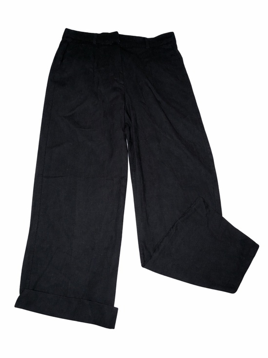 Old Navy Taylor Wide Leg Pants Medium Extra High Rise Linen Blend Black - Picture 4 of 9